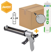 PACK PROMO 96 SILICONES NEUTRE OXIME TRANSLUCIDE N09 + 1 PISTOLET MASTIC H48 OFFERT